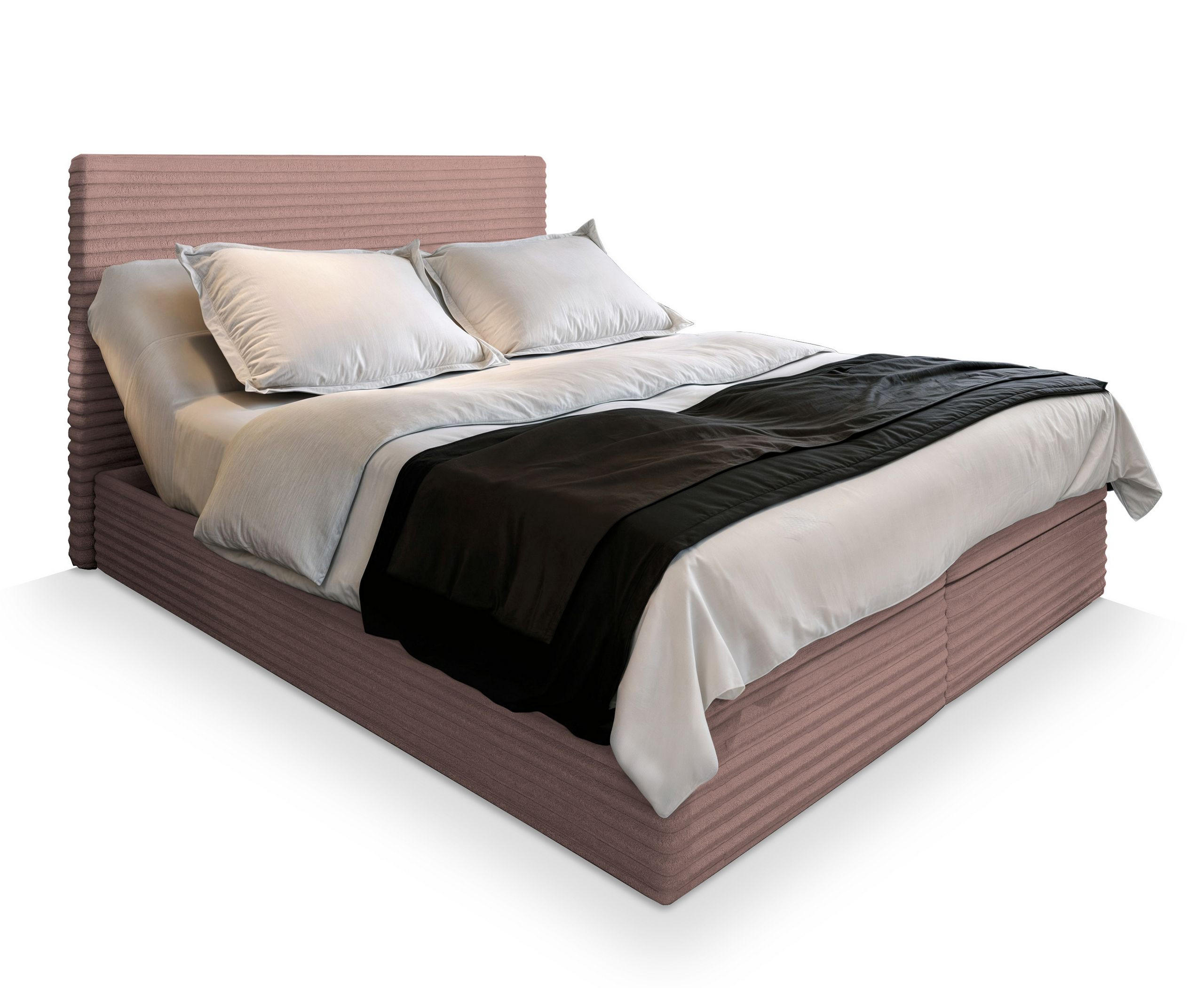 BOXBETT MILARA 160x200 cm mit Matratze und Topper - Rosa - Rosa, Holz (160/200cm) - MASSENO