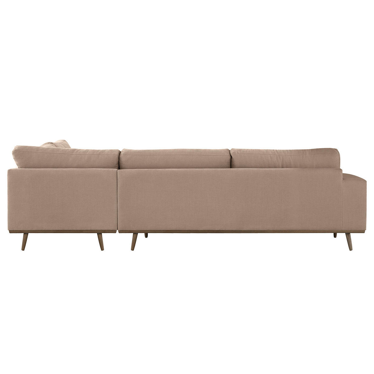 ECKSOFA mit Ottomane - Taupe/Eichefarben, Naturmaterialien/Eichenholz (287/219cm) - home24