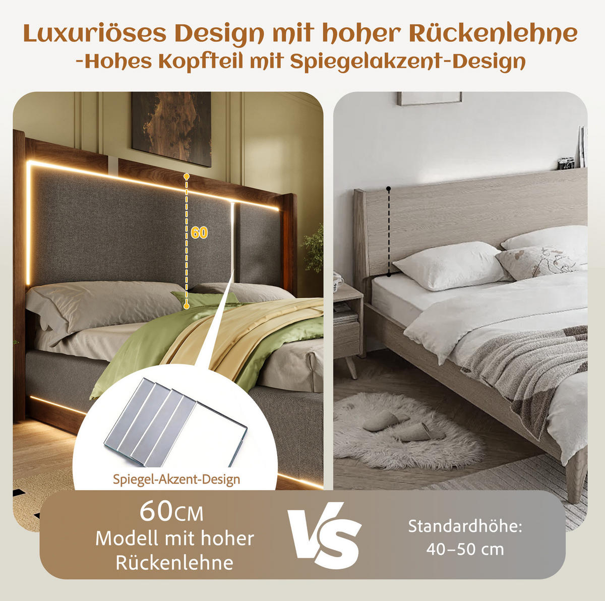 POLSTERBETT 160x200 cm in Grau mit LED-Beleuchtung, Bettkasten und Lattenrost - Grau, Textil (160/200cm) - IVMEU