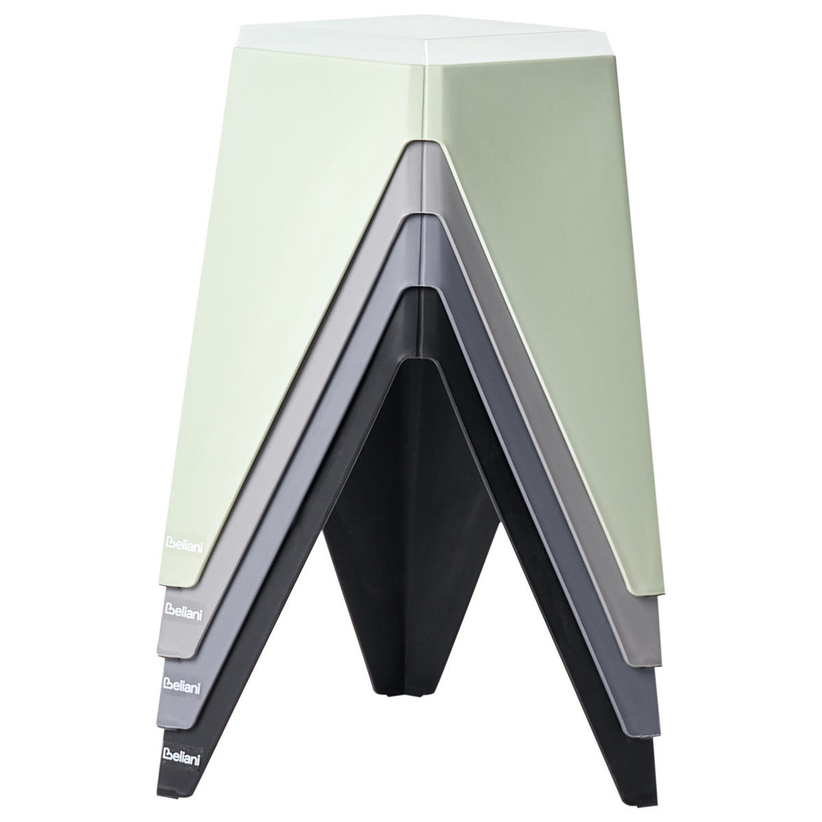 GARTENHOCKE 4er-Set Hellgrün Karavos - Blau/Multicolor, Kunststoff (36/45/32cm) - Beliani