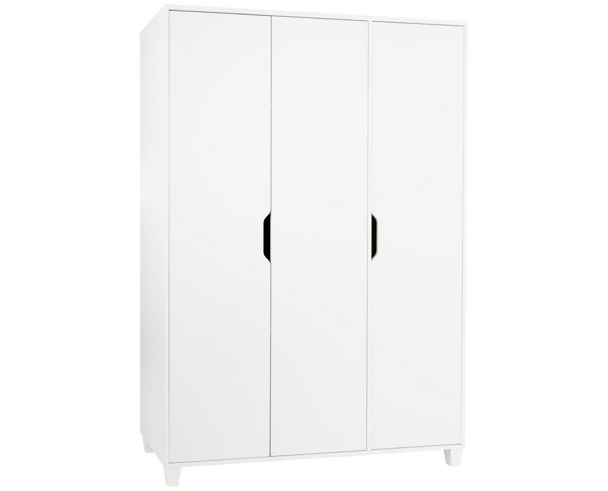 KLEIDERSCHRANK Thore 3-türig - Weiß, Holzwerkstoff (130/188/51cm) - arthur berndt