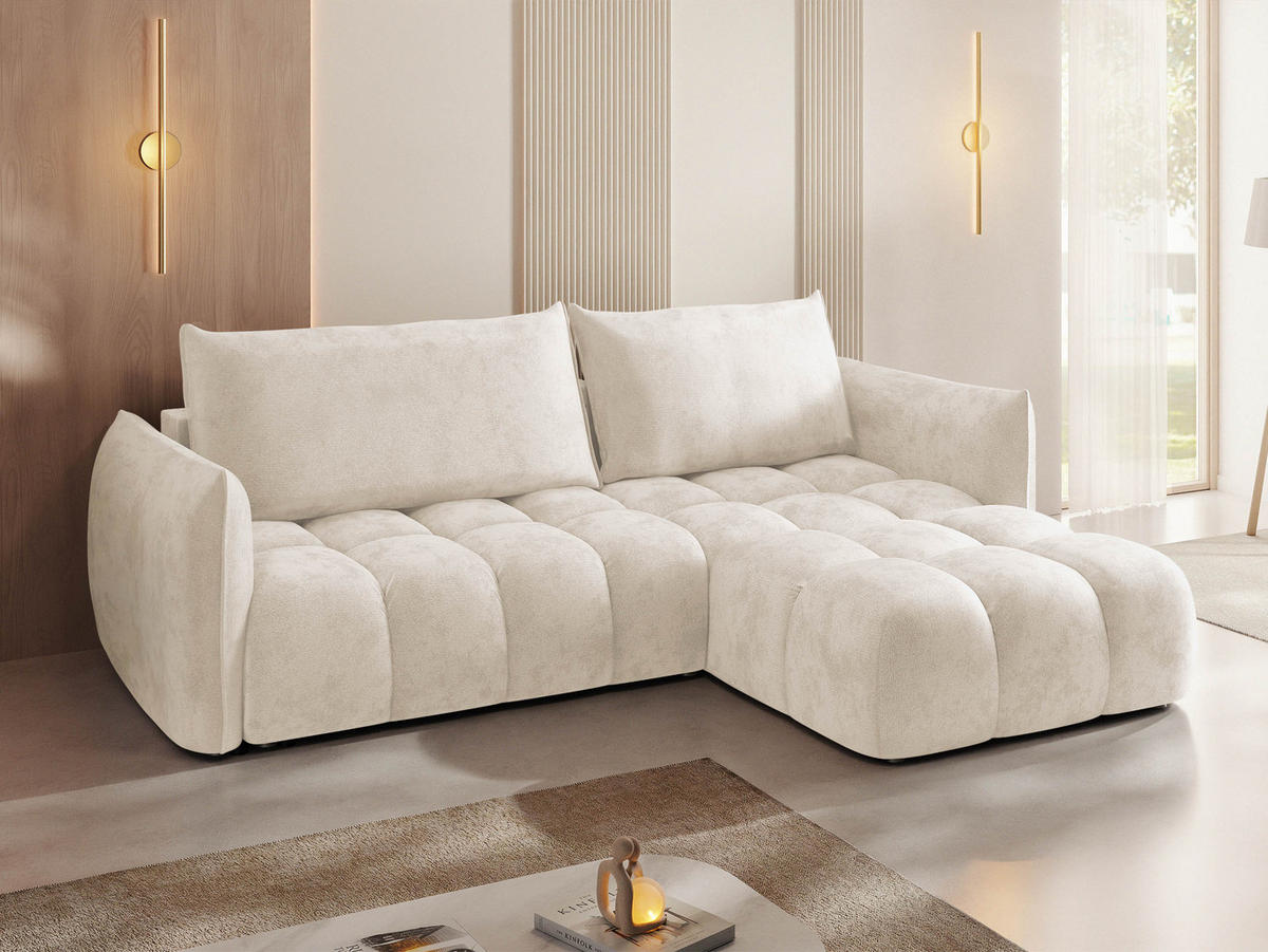 ECKSOFA Marsala, Seite: Rechts - Beige/Schwarz, Holz/Kunststoff (245/167cm) - MIRJAN24