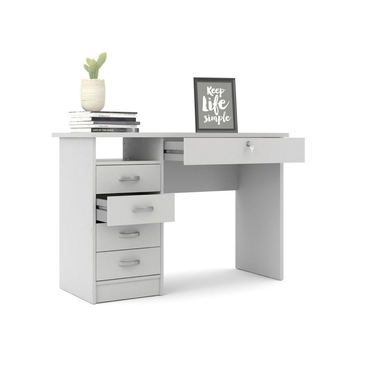SCHREIBTISCH Fula Weiß 109/48/76 cm - Weiß, Holzwerkstoff (48/109/76cm) - ebuy24