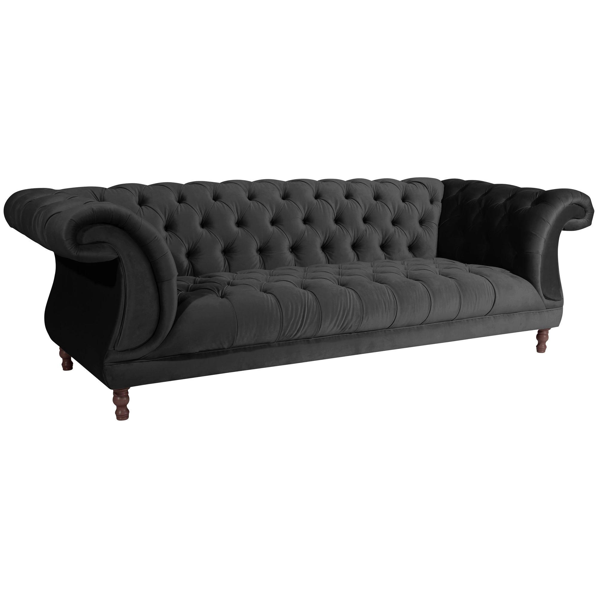 58aufmkessel Chesterfield Schwarz 253x80x100 cm