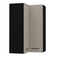 ECKHÄNGESCHRANK Bonn W14/60 schwarz / kaschmir matt 60 / 60 / 96cm - Kaschmir/Schwarz, Holz/Holzwerkstoff (60/96/60cm) - Feldmann-Wohnen