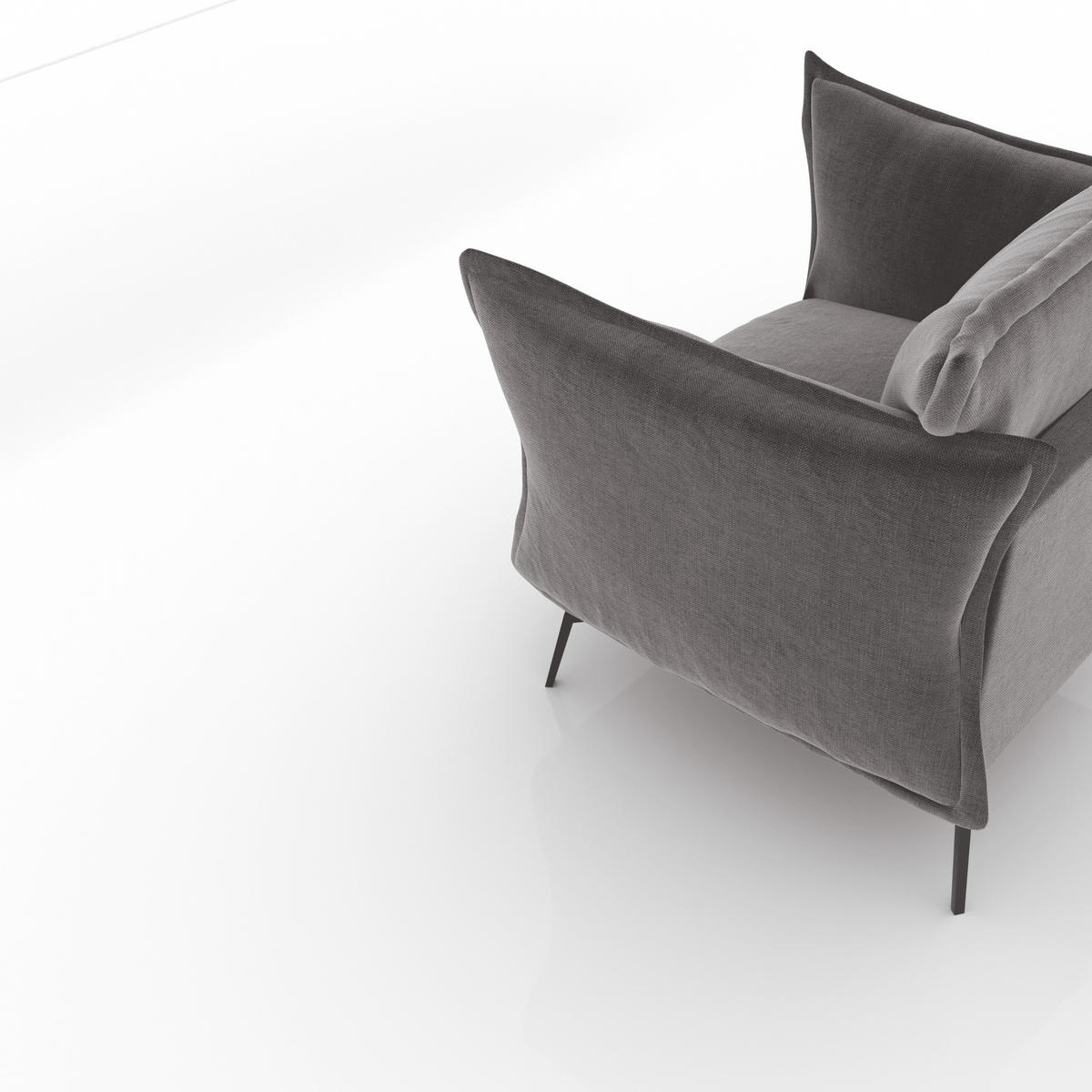 SESSEL Samt Graphitgrau 102cm - Graphitfarben/Grau, Textil (102/90/105cm) - Sia Home