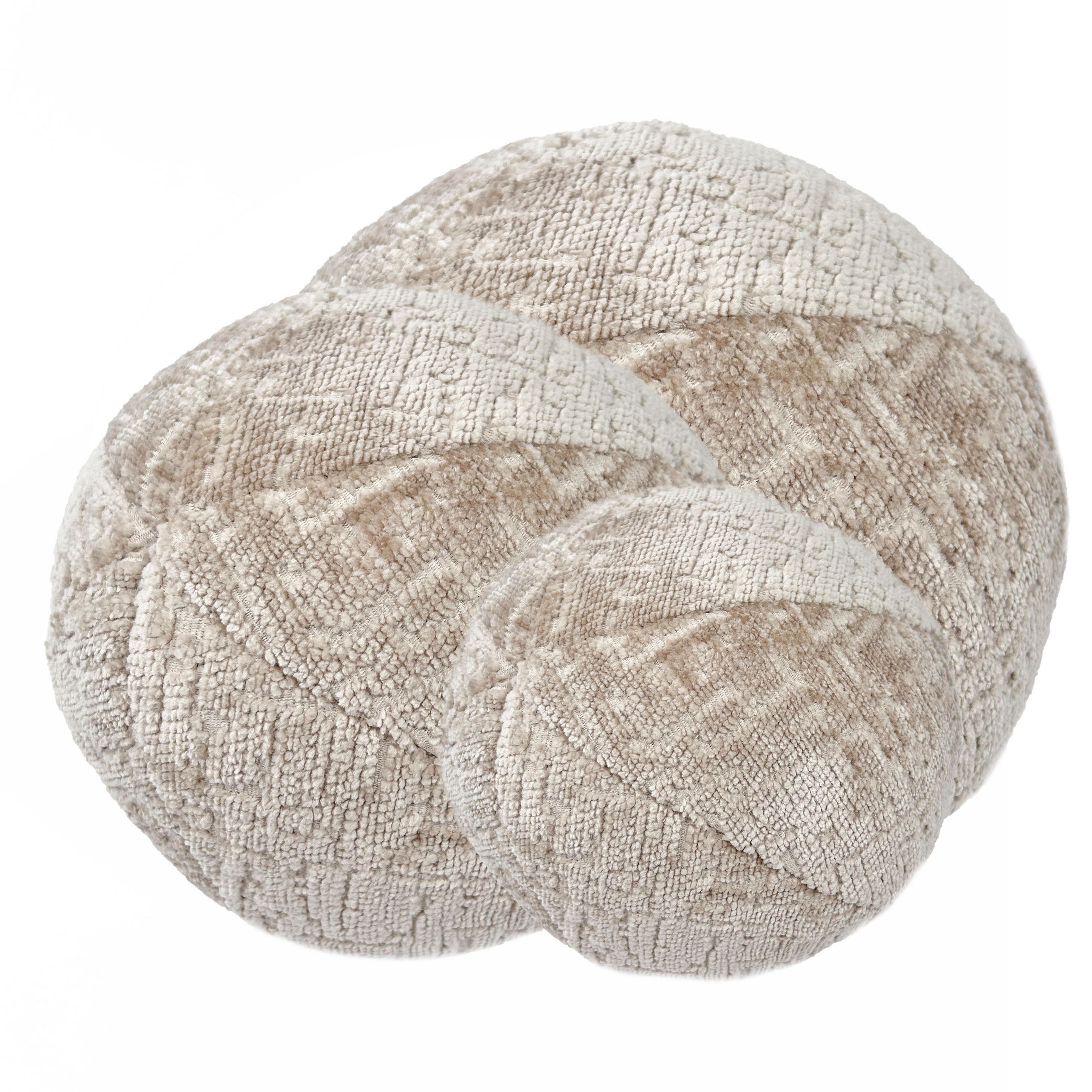 SET AUS DREI ZIERKISSEN Happy Pill Beige 13/20/30 cm - Beige, Textil (30/30cm) - Maison de Reve