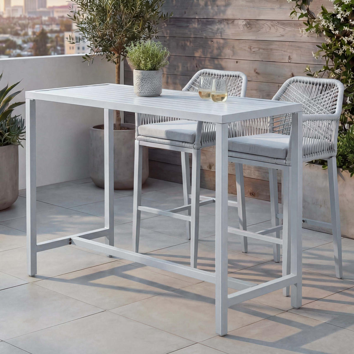 STEHTISCH eckig Grau - Grau, Metall (65/130/105cm) - MCW