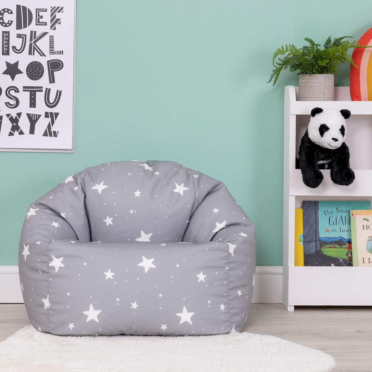 SITZSACK für Kinder Sternenklar - Grau, Kunststoff (53/50/53cm) - icon