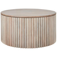 COUCHTISCH Mangoholz hellbraun 70 cm mit Stauraum Kirkwood - Hellbraun, Holz (70/70/37cm) - Beliani