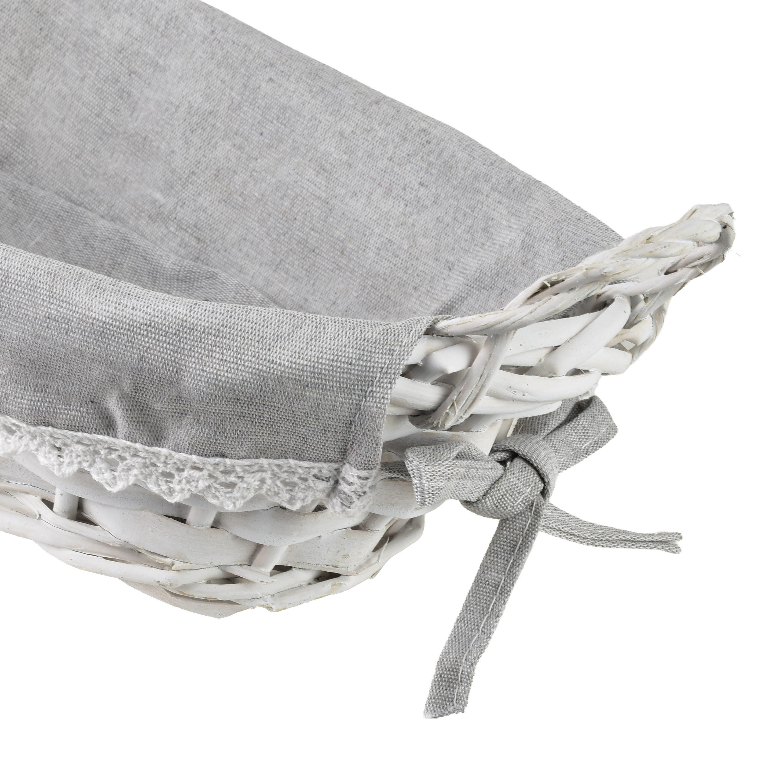 BROTKORB Sino Weiß 25x16x8 cm Naturmaterial - Grau, Naturmaterialien (16/8/25cm) - Mondex