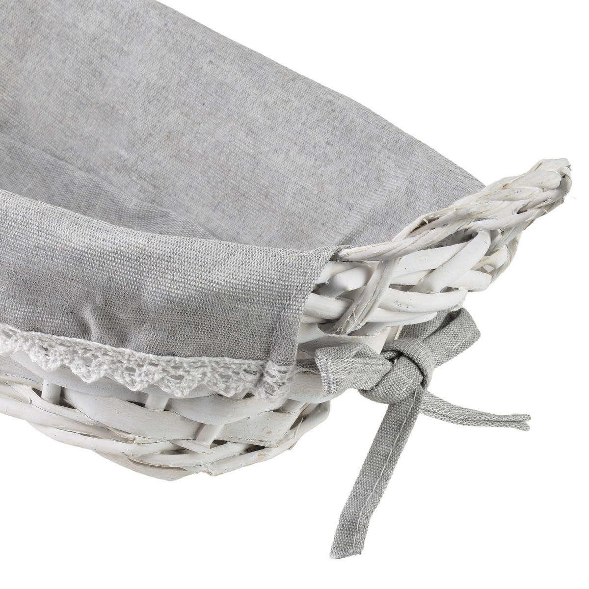 BROTKORB Sino Weiß 25x16x8 cm Naturmaterial - Grau, Naturmaterialien (16/8/25cm) - Mondex