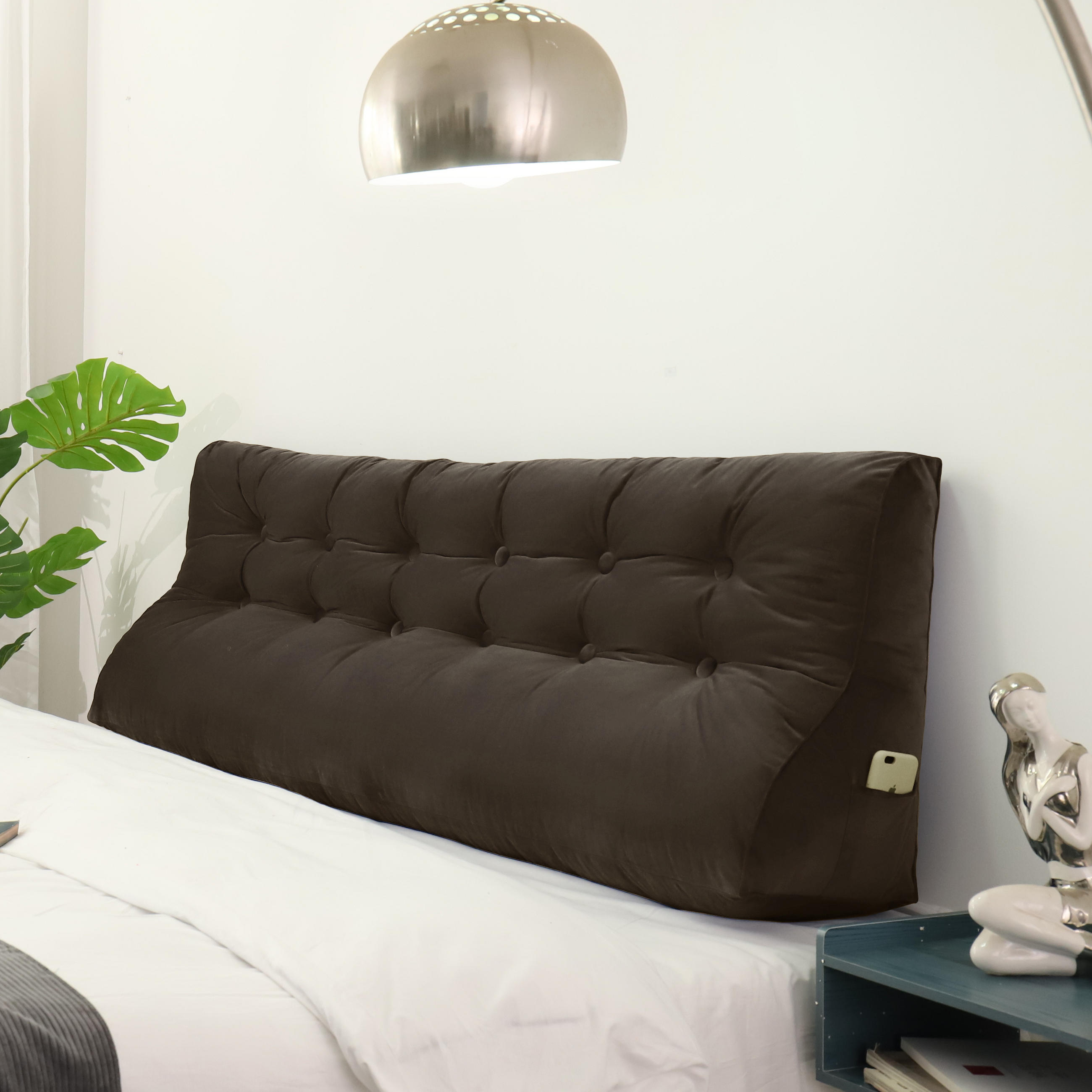 RÜCKENKISSEN Körperkontur Samtlook Braun 180 cm - Braun, Textil (55/180cm) - Vercart