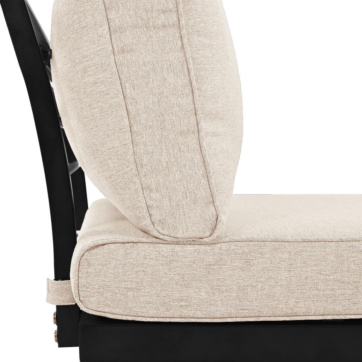 LOUNGEGARNITUR aus Eisen 160x64x75 cm Beige mit 8 cm Kissen - Beige, Metall - Modfu