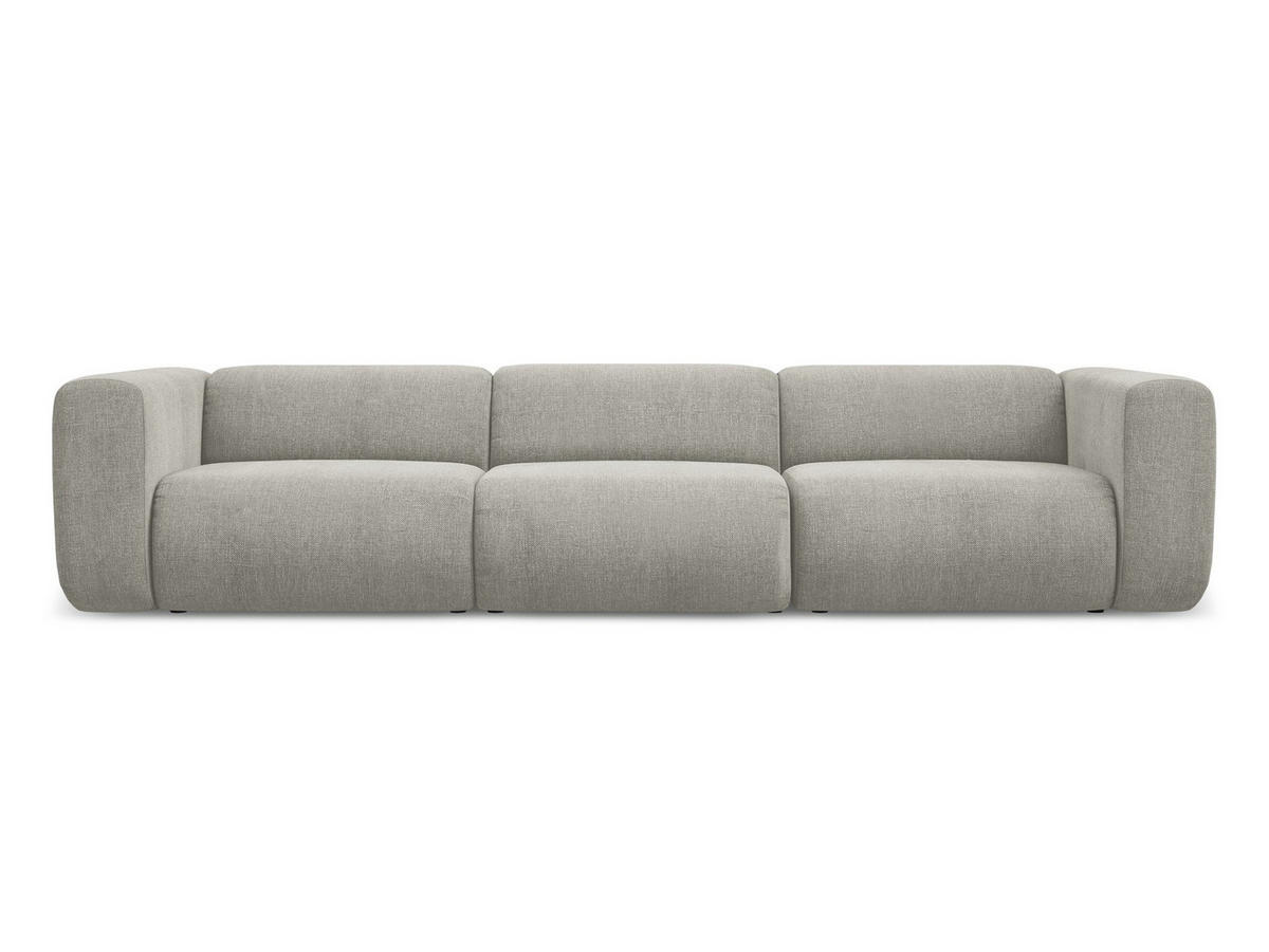 4-SITZER-SOFA Chenille Stoff Beige - Beige/Schwarz, Kunststoff/Textil (319/70/89cm) - Makamii