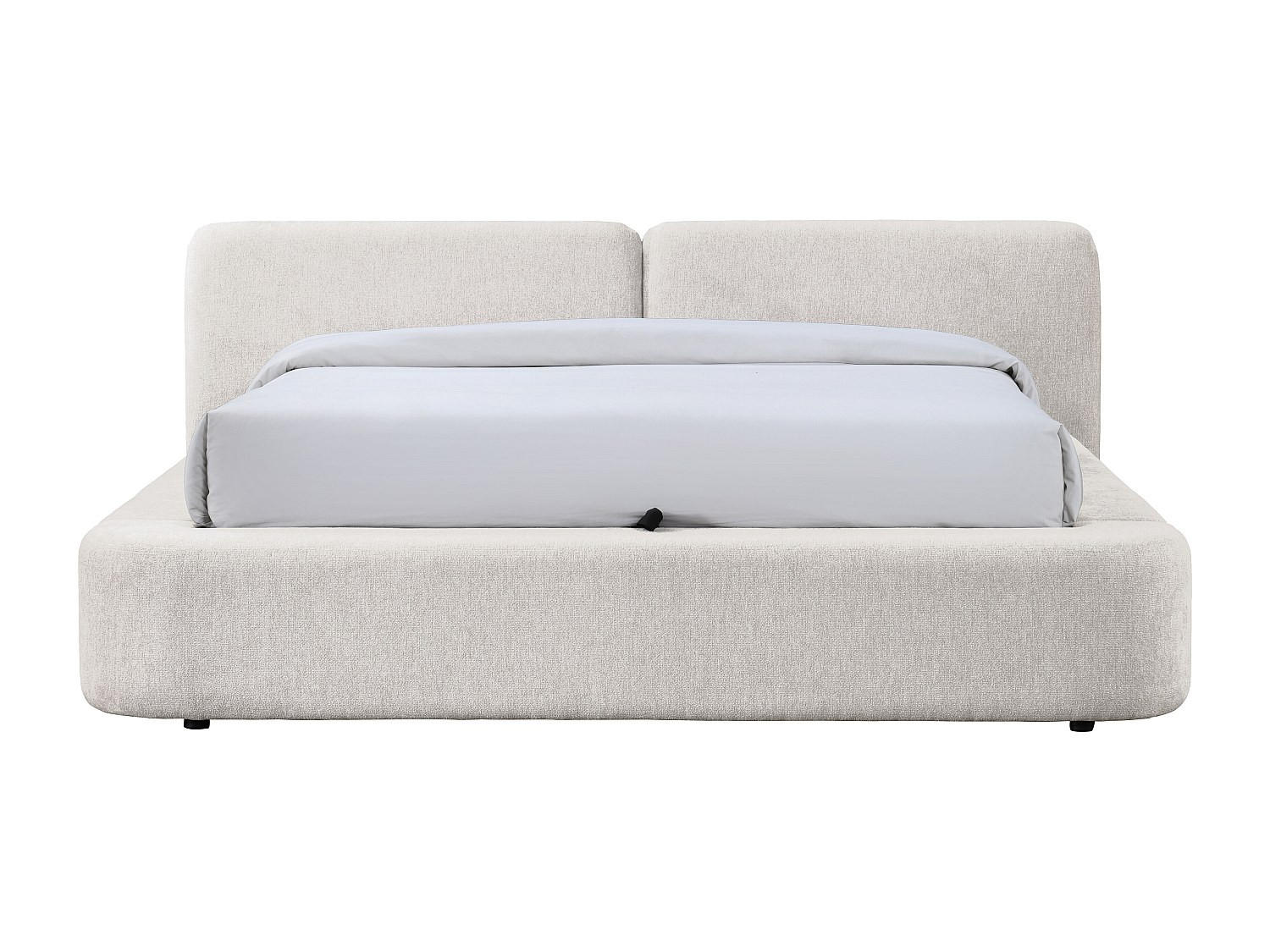 BETT mit Bettkasten - 2 Personen - Stoff - Beige - Beige, Textil (160/200cm) - Vente-Unique