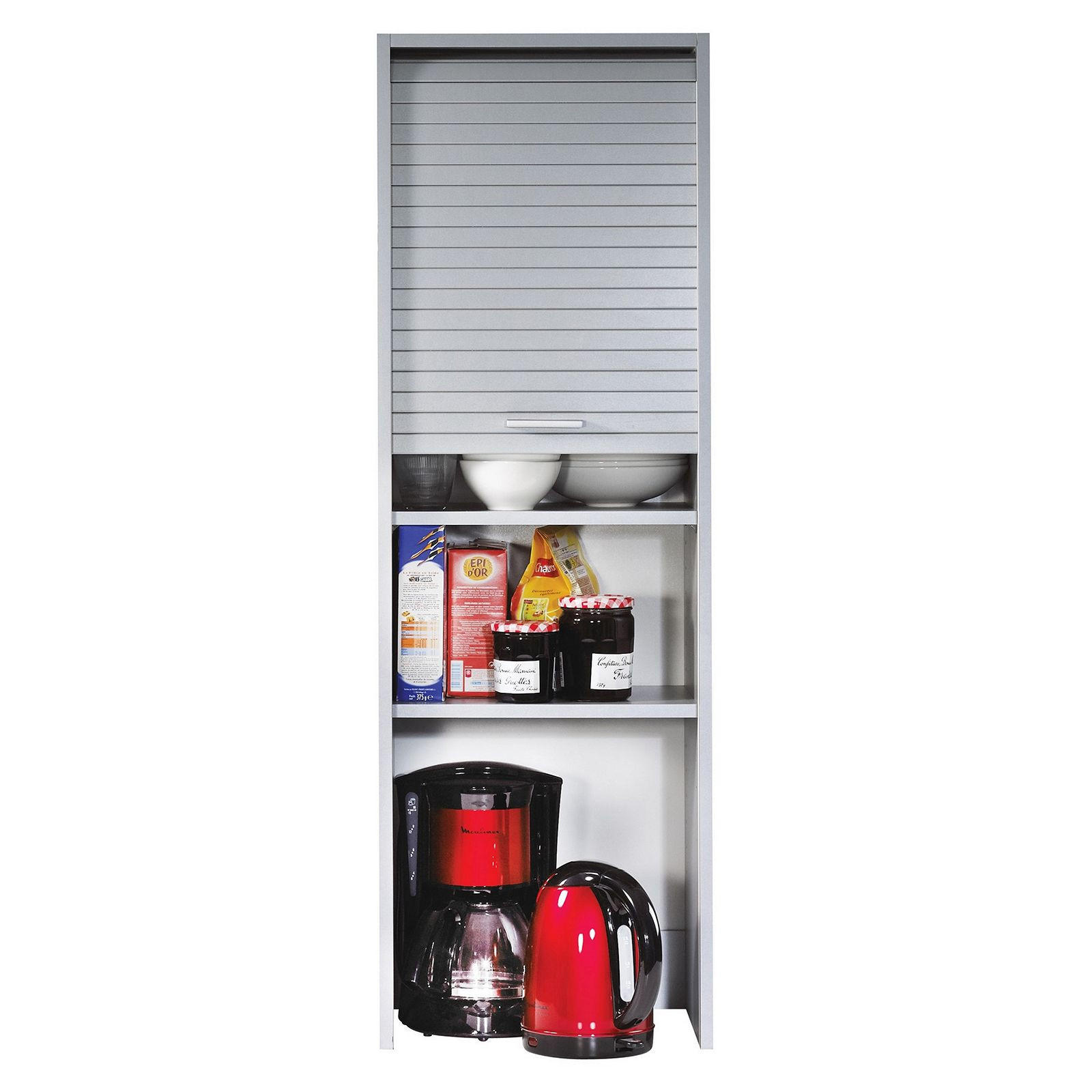 KÜCHENOBERSCHRANK 35/40/124 cm - Alufarben, Holzwerkstoff (40/124/35cm) - Simmob