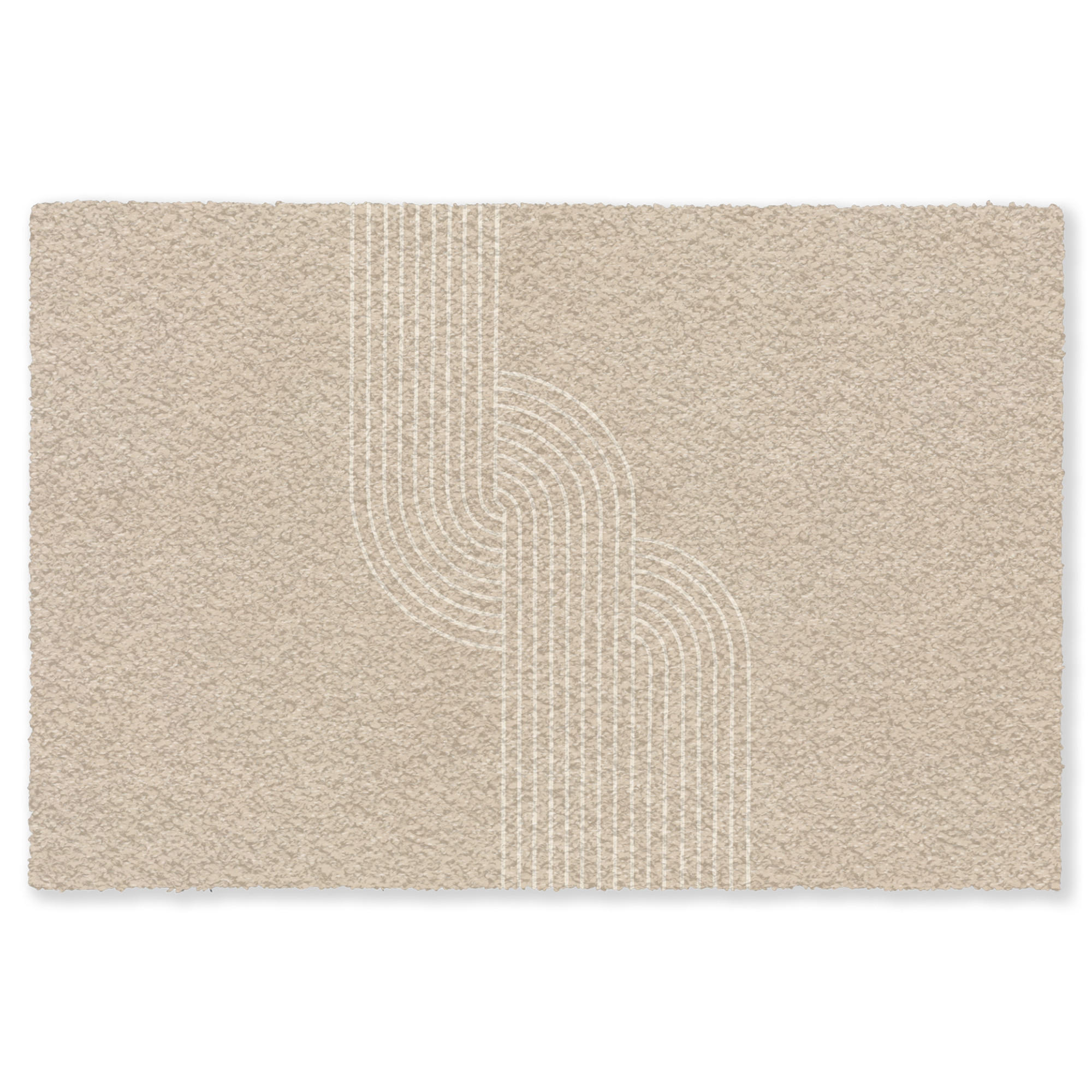 FUSSMATTE Parallele Linien - Leichte Textur - Beige Türmatte 120x80 cm - Beige, Kunststoff/Textil (120/0.4cm) - MuchoWow