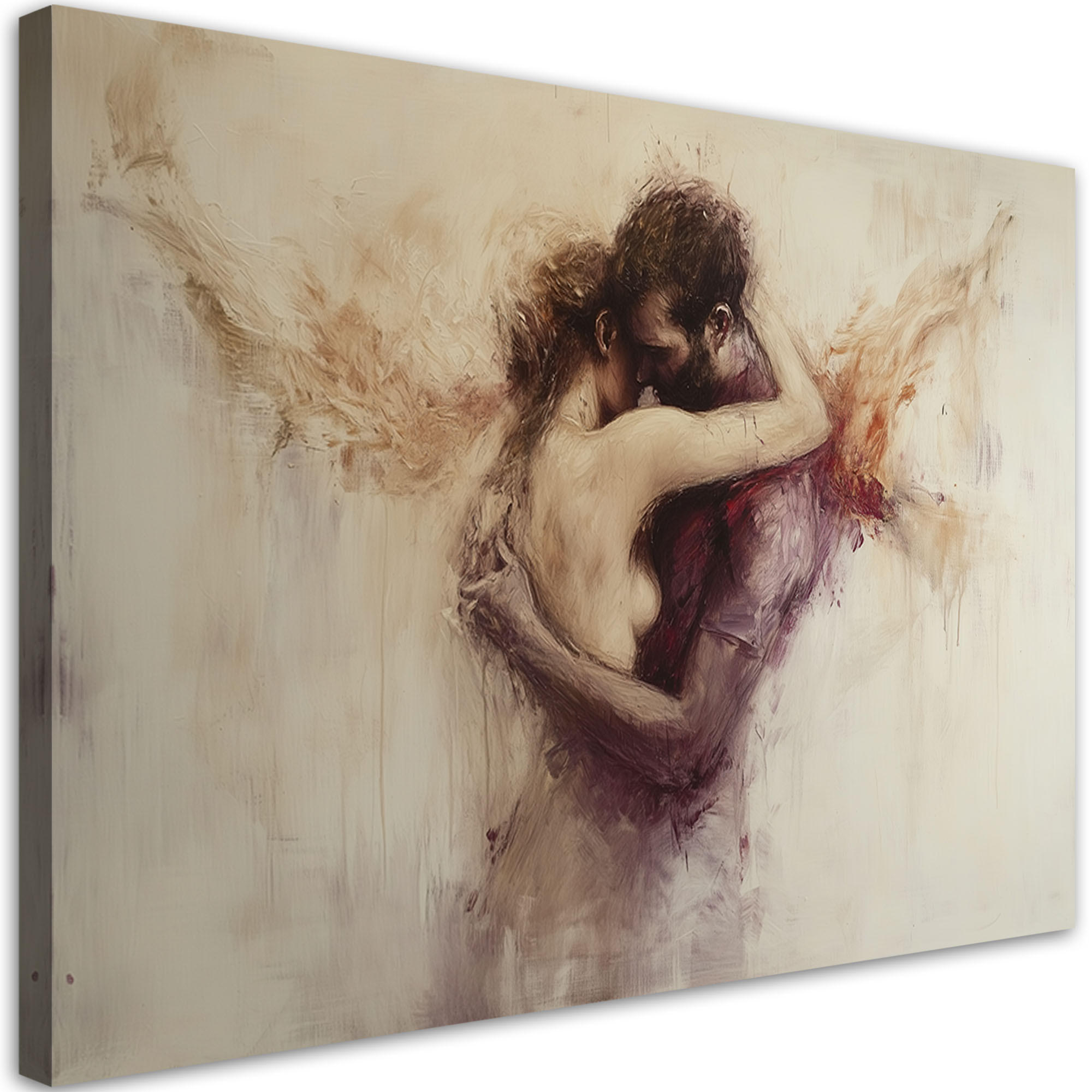 WANDBILD akt der liebe frau mann in beige - Beige, Textil (90/60cm) - Feeby