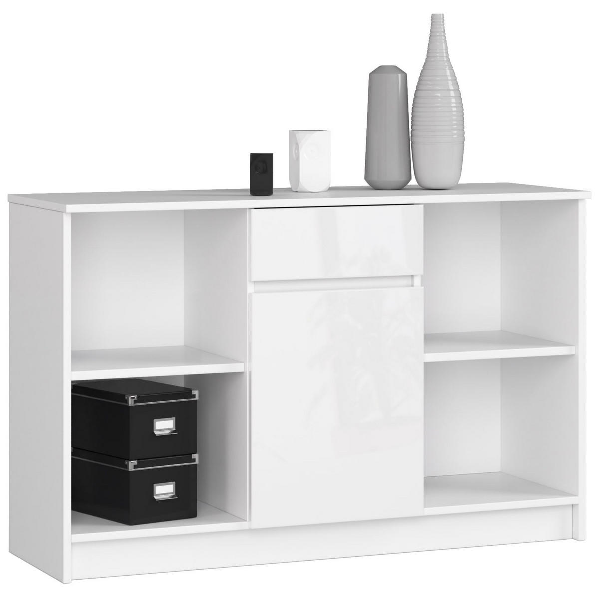 PÍSACÍ STÔL Biela, Biela lesklá 79/120/126 - biela/biela s vysokým leskom, kompozitné drevo (126/120/79cm) - RAUMHIRSCH FURNITURE
