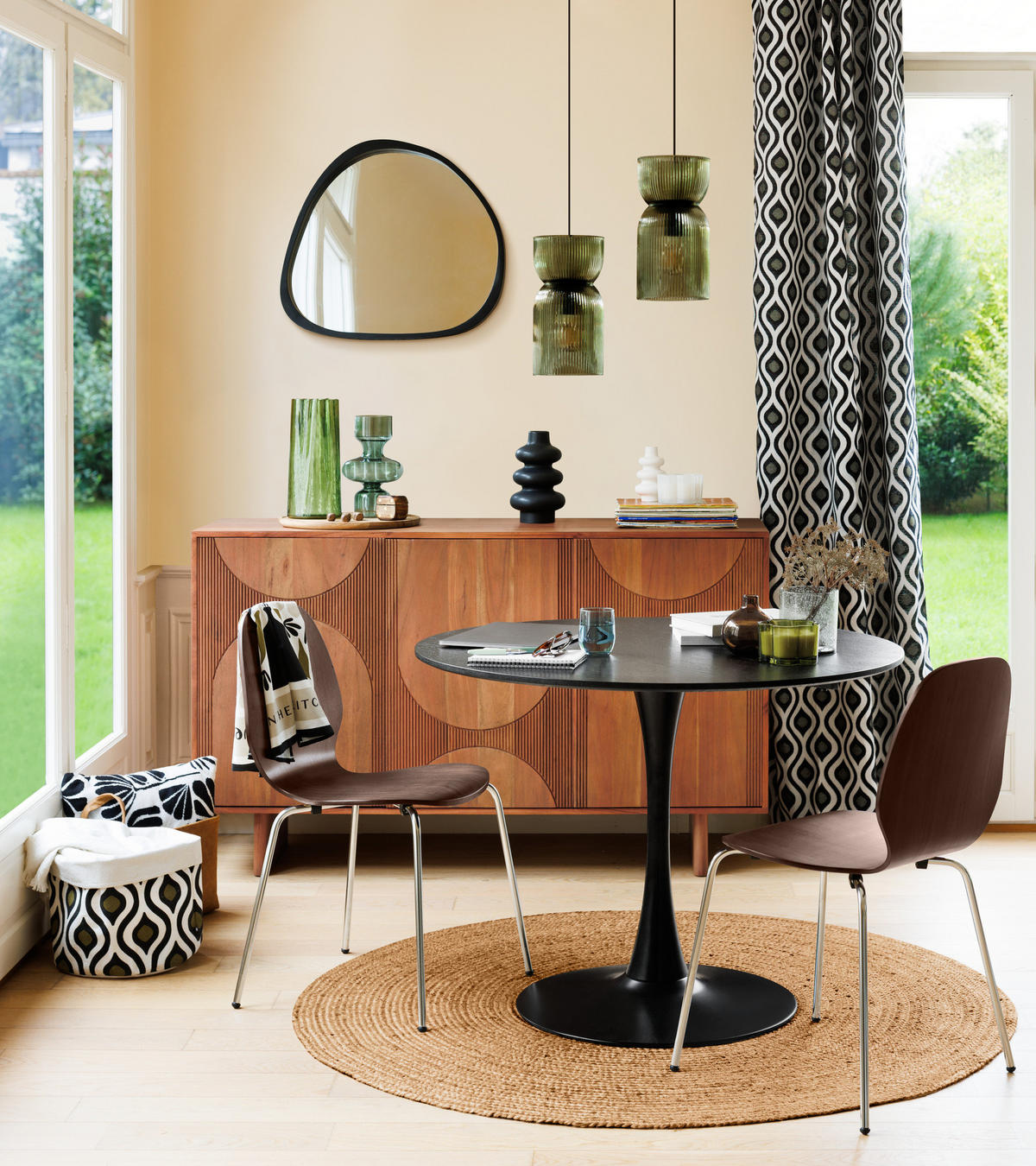WANDSPIEGEL im schwarzen Rahmen Wayne 56,5/4,5/63 cm - Schwarz, Holzwerkstoff (4.5/63/56.5cm) - Atmosphera Createur d´interieur