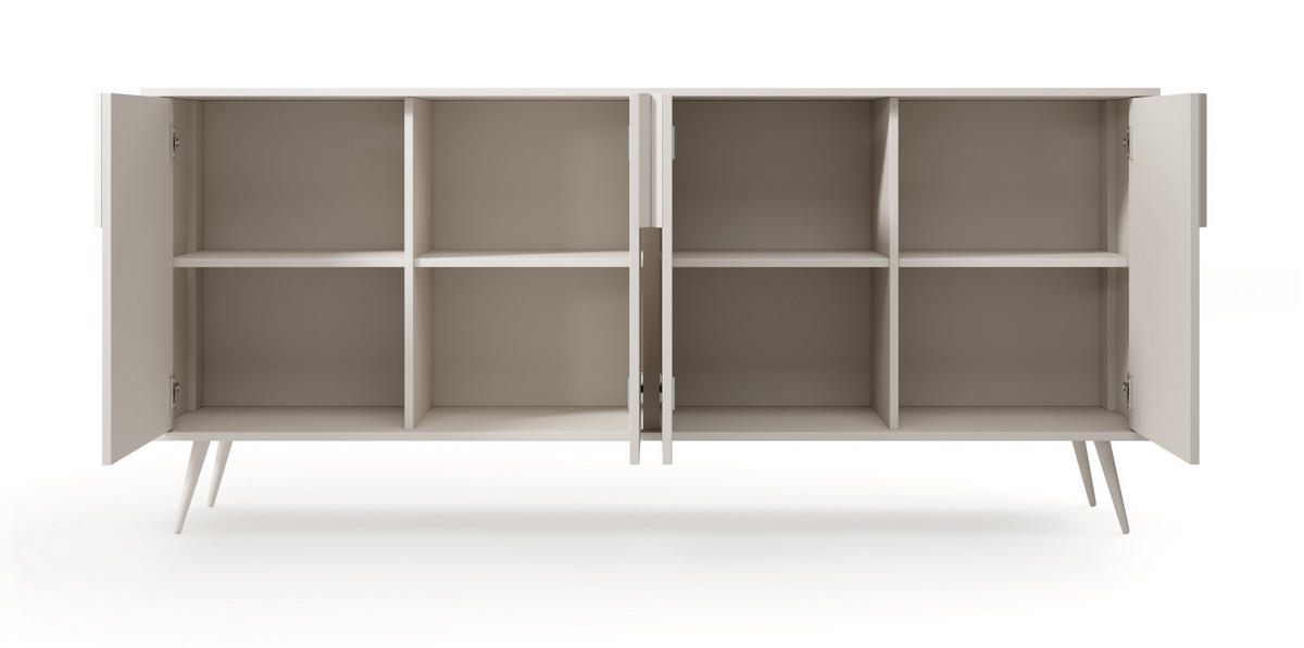 KOMMODE 186 cm Fabora, Breite, 4 Türen, Kaschmir - Kaschmir, Holz/Metall (186/82/40cm) - Emporius