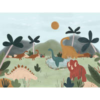 VLIESTAPETE Sunny Dinosaurier 4m x 3m, mehrfarbig - Multicolor, Papier (300/400cm) - Lilipinso