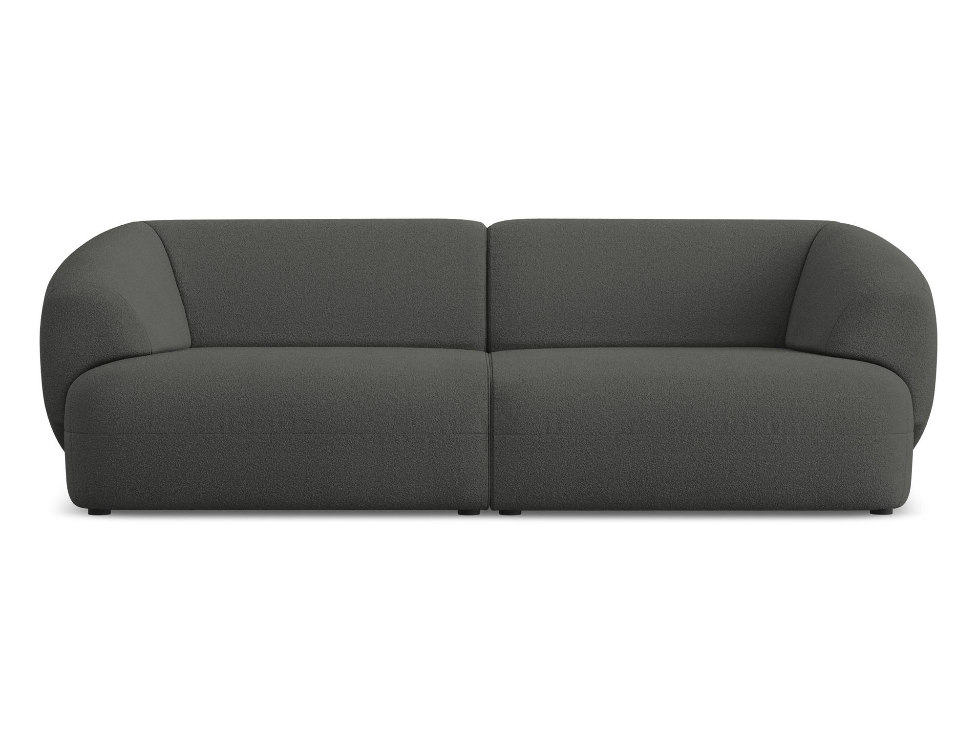 4-SITZER-SOFA Bouclé Stoff Grau - Schwarz/Graphitfarben, Kunststoff/Textil (232/81/98cm) - Makamii
