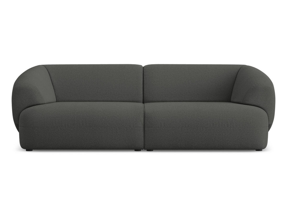 4-SITZER-SOFA Bouclé Stoff Grau - Schwarz/Graphitfarben, Kunststoff/Textil (232/81/98cm) - Makamii