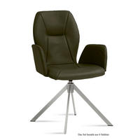 ARMLEHNSTUHL drehbar (6er-Set) Dedenia 58x92x60 Edelstahl/Khaki - Dunkelgrün/Edelstahlfarben, Kunststoff (60/92/58cm) - 58aufmkessel