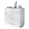 KOMMODE LINA mit Schubladen und goldenen Griffen - Weiß, Holzwerkstoff (95/84/40cm) - Lookway