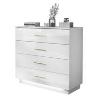 KOMMODE LINA mit Schubladen und goldenen Griffen - Weiß, Holzwerkstoff (95/84/40cm) - Lookway