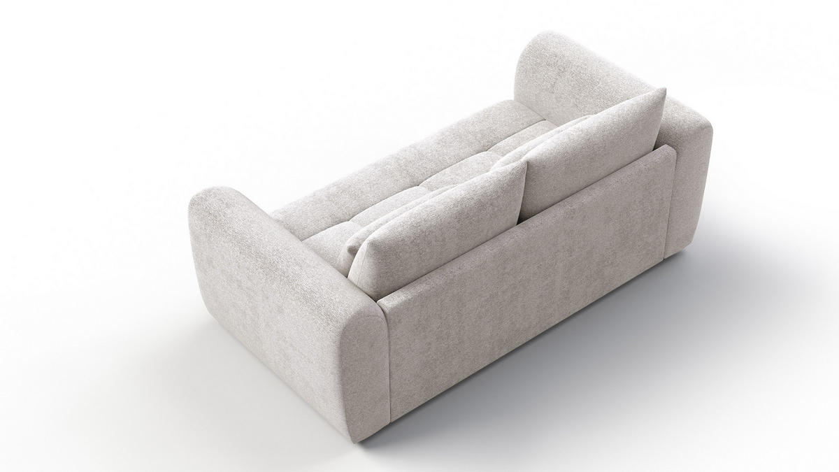 SOFA SORENO 3-Sitzer, ecru - Ecru/Schwarz, Holz/Textil (214/94/114cm) - Courtois Laville