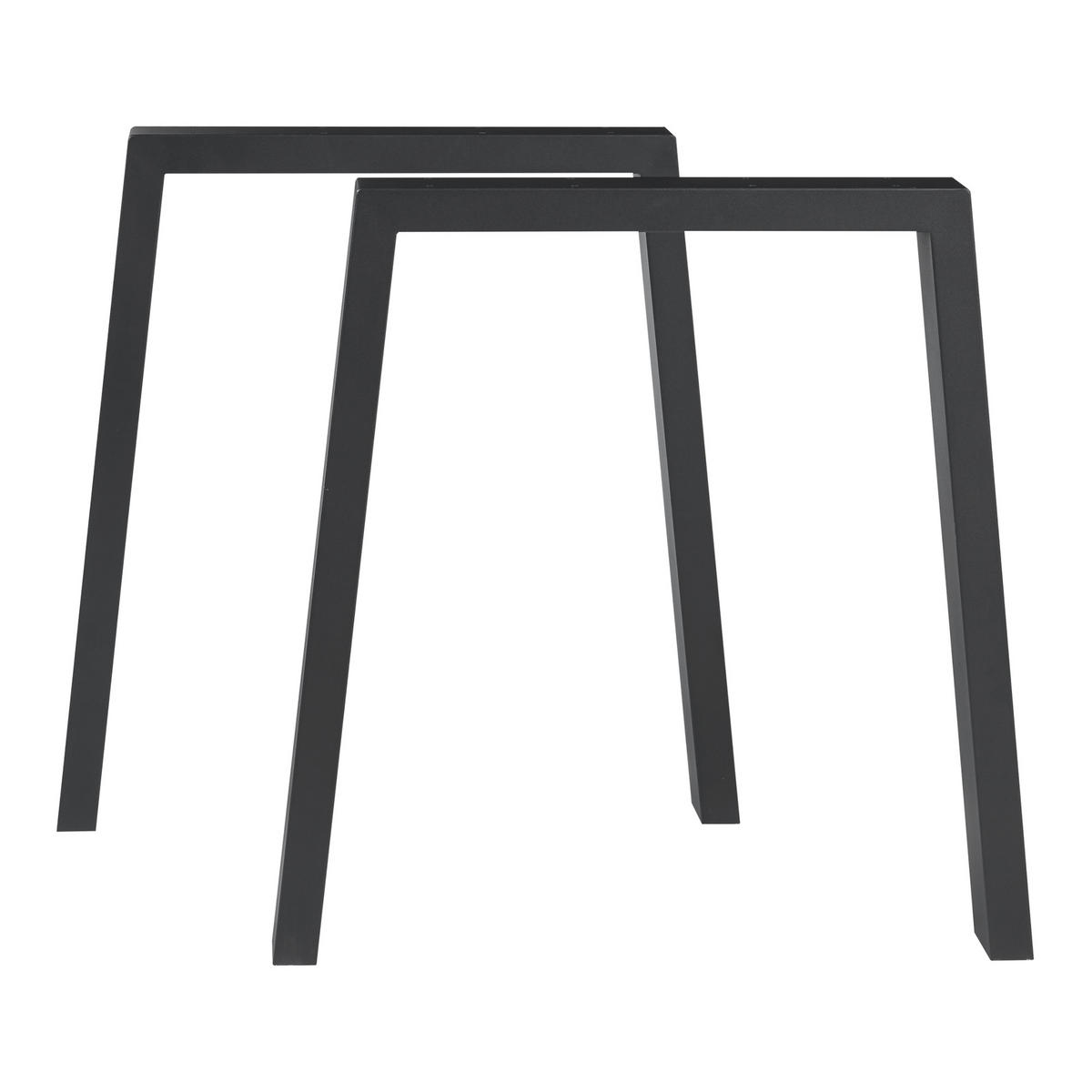 TISCHGESTELL-SET 2 TLG. Kraftisried - Schwarz, Metall (70/72/8cm) - [en.casa]