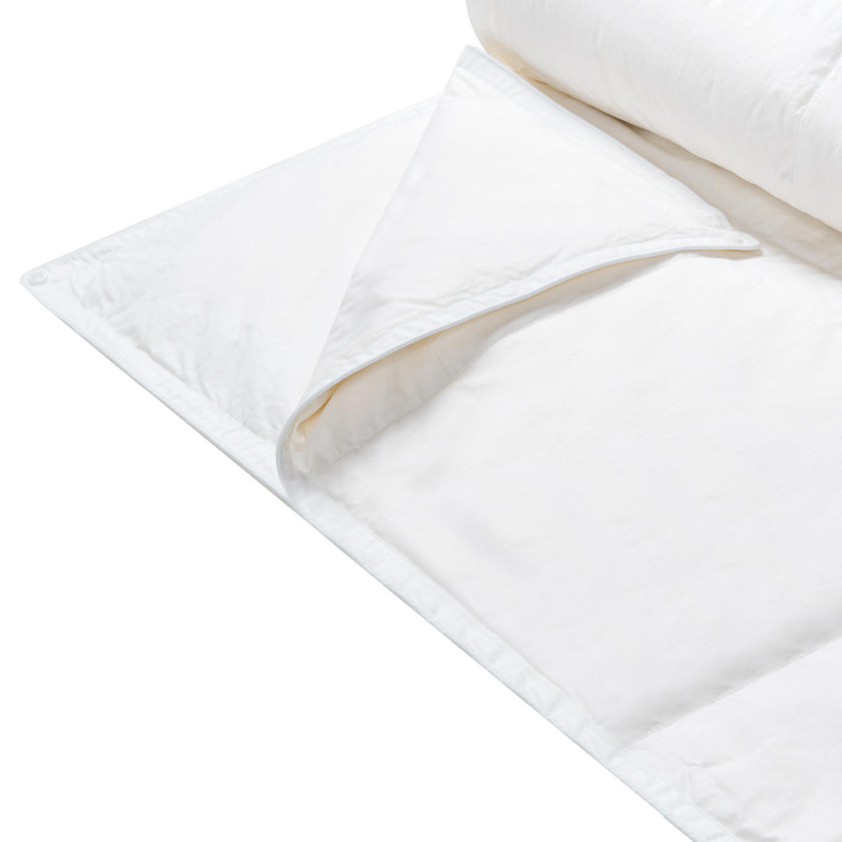 PŘIKRÝVKA Dvouvrstvá Kachní peří a Prachové peří 4sezónní 200/200 cm Serrato - bílá, textil (200/200cm) - Beliani