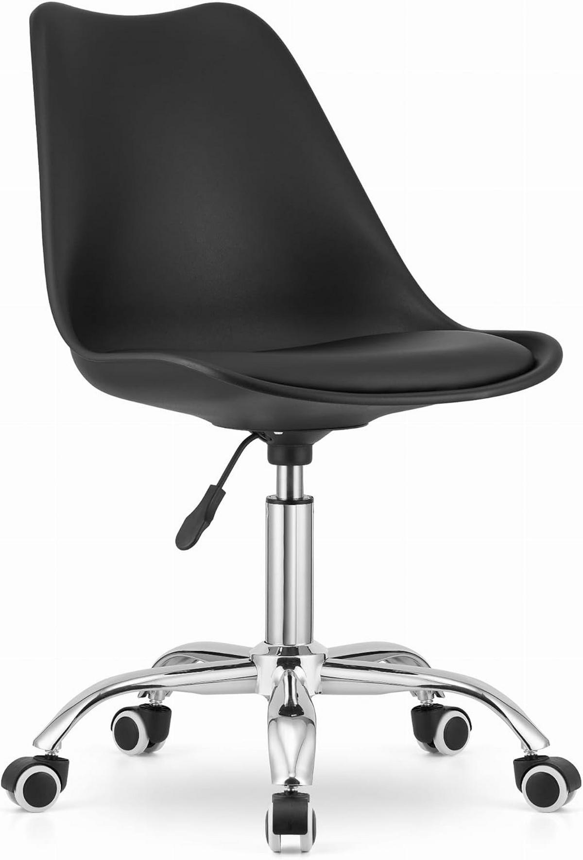 BÜROSTUHL, ergonomisch, drehbar, Stoff Sitzfläche, ohne Armlehnen, VERSTELLBAR, in Schwarz - Schwarz, Textil (48/94/43cm) - Best For Home