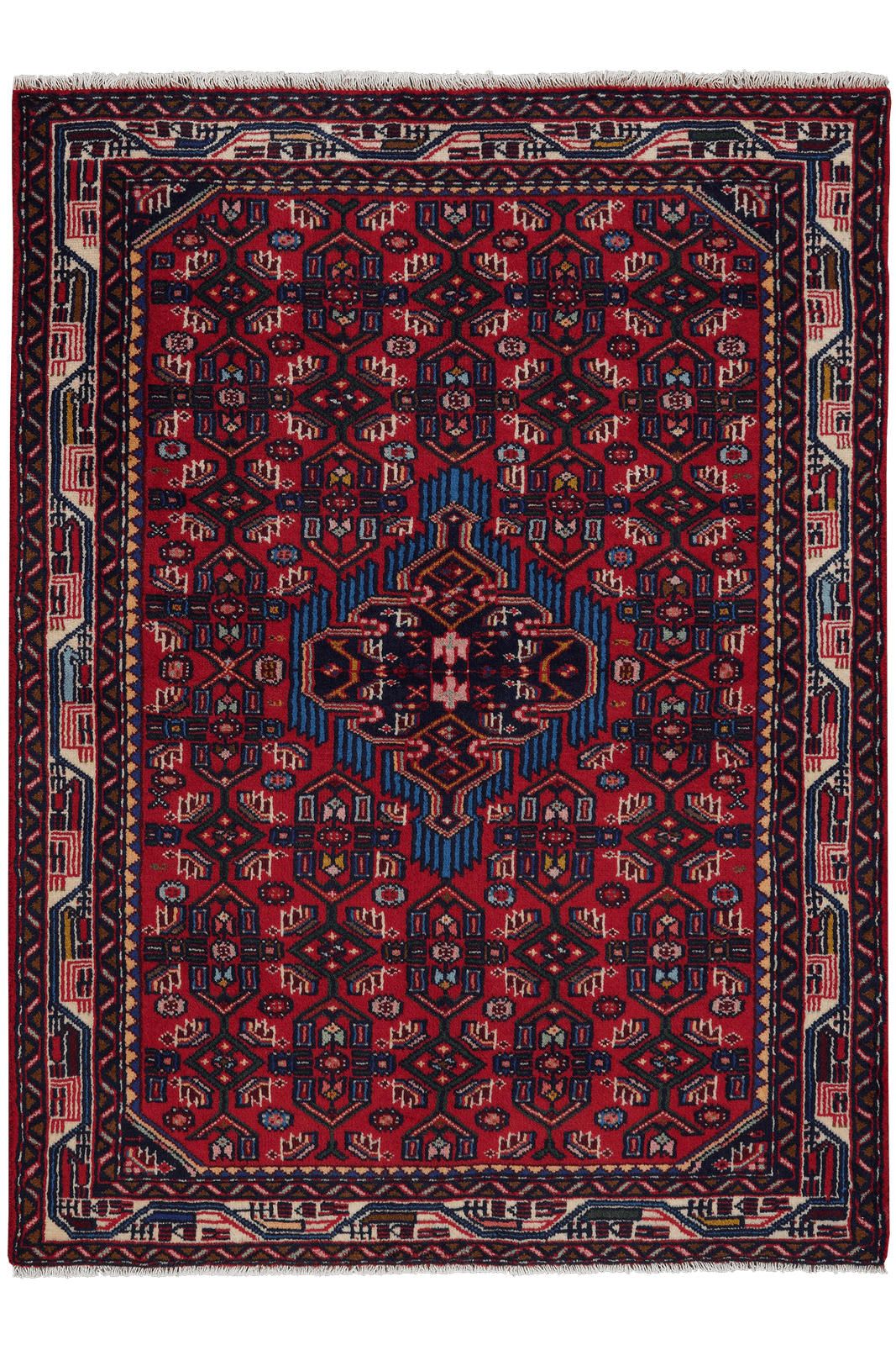 ORIENTTEPPICH handgeknüpft Assadabad Rot 143/108 cm Schurwolle - Rot, Textil (108/143cm) - Looma