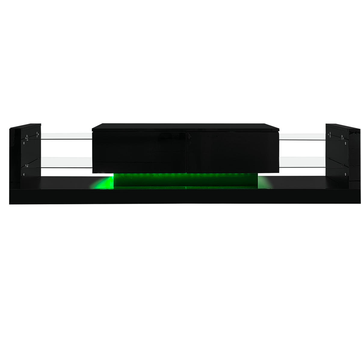 TV-ELEMENT mit LED 181 cm Hochglanz Schwarz - Schwarz, Holzwerkstoff (38/38/181cm) - Beauniv