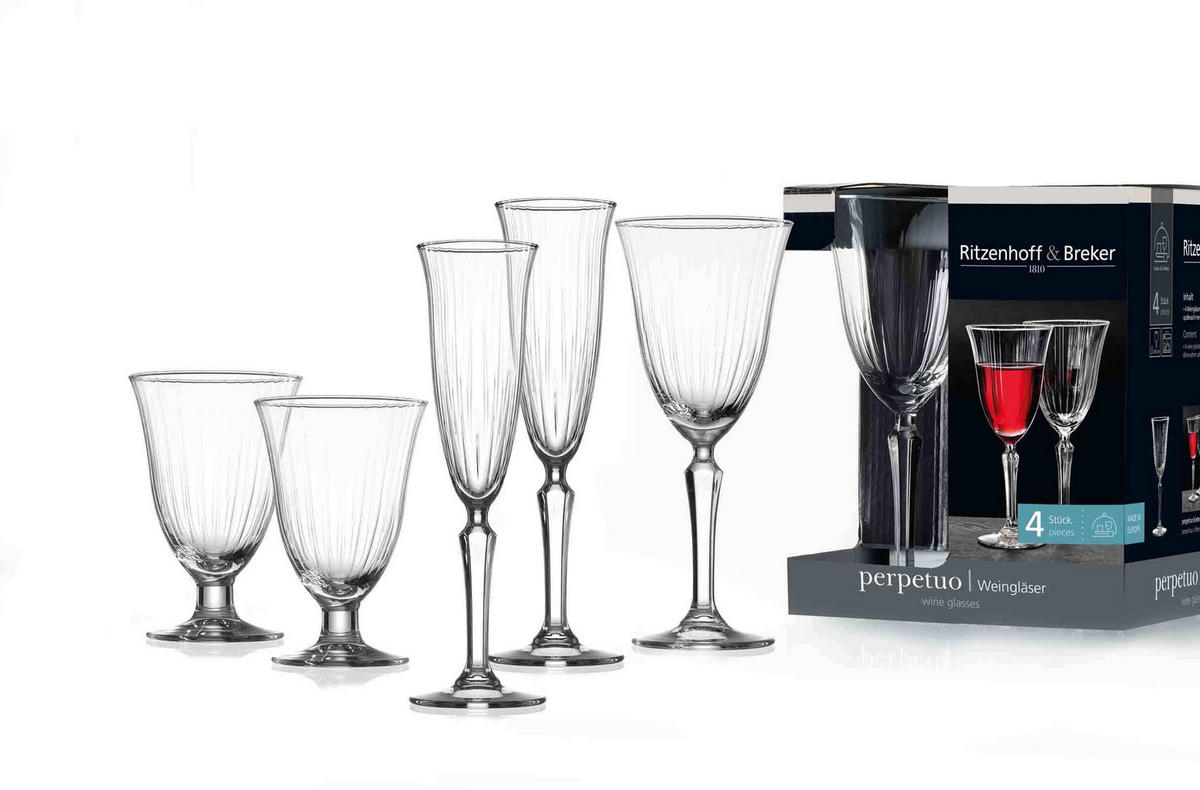 SEKTGLÄSER Perpetuo transparent 190 ml 4er Set - Transparent, Glas (0.19L) - Ritzenhoff Breker