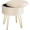 SITZHOCKER mit Stauraum Ava,37,5 x 44,5 cm,creme - Creme, Holz (37.5/44.5/37.5cm) - tectake