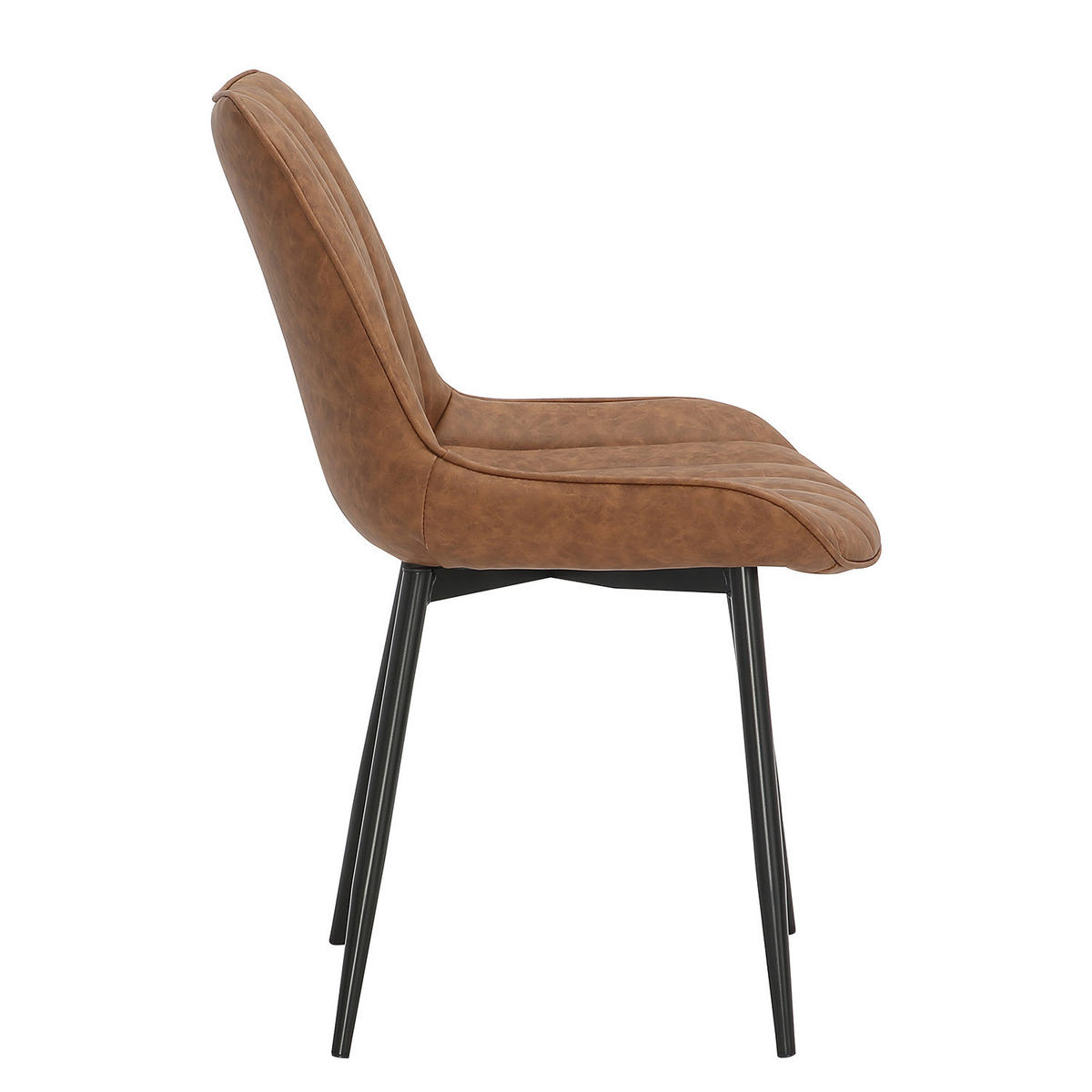 POLSTERSTUHL - Kunstleder - Braun, Kunststoff/Metall (53/81/60cm) - home24