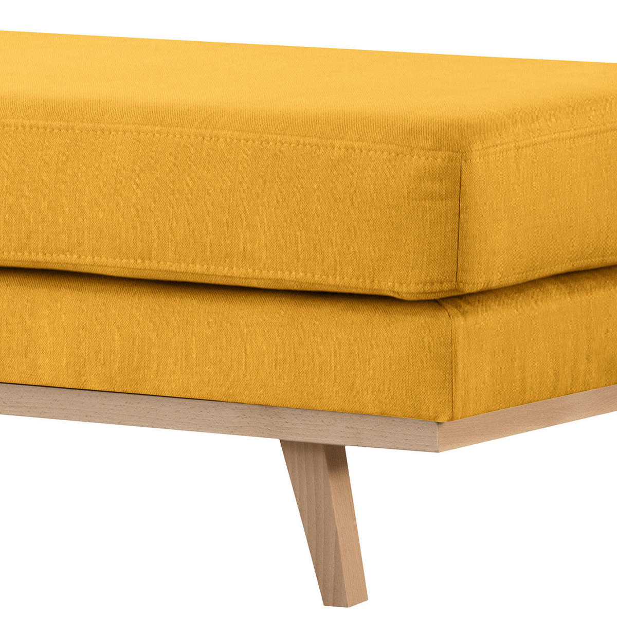 HOCKERBANK - Gelb/Buchefarben, Buchenholz/Textil (180/43/81cm) - home24