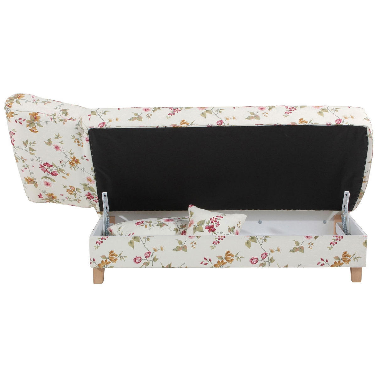 RECAMIERE mit Armteil links klappbar Katia Bezug Flachgewebe Buche natur / weiß - Weiß, Kunststoff (190/82/88cm) - 58aufmkessel