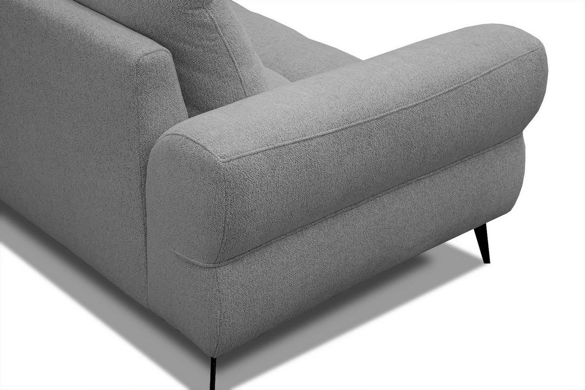 ECKSOFA SALVINI 4-Sitzer, grau - Schwarz/Grau, Holzwerkstoff/Textil (292/158cm) - Courtois Laville