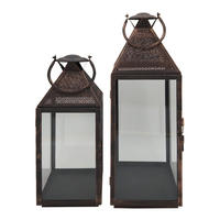 DEKORATIVES LATERNEN SET, 2 pieces Braun 23/24/66 cm - Braun, Metall (23/66/24cm) - Mobili Rebecca