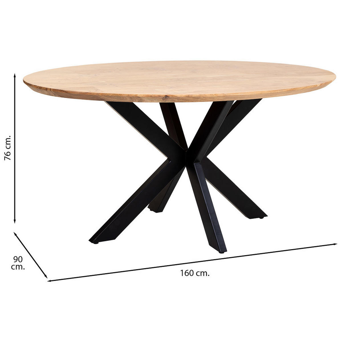 ESSTISCH aus Holz 160x90x76 cm - Braun, Holz (90/160/76cm) - Wanderlust
