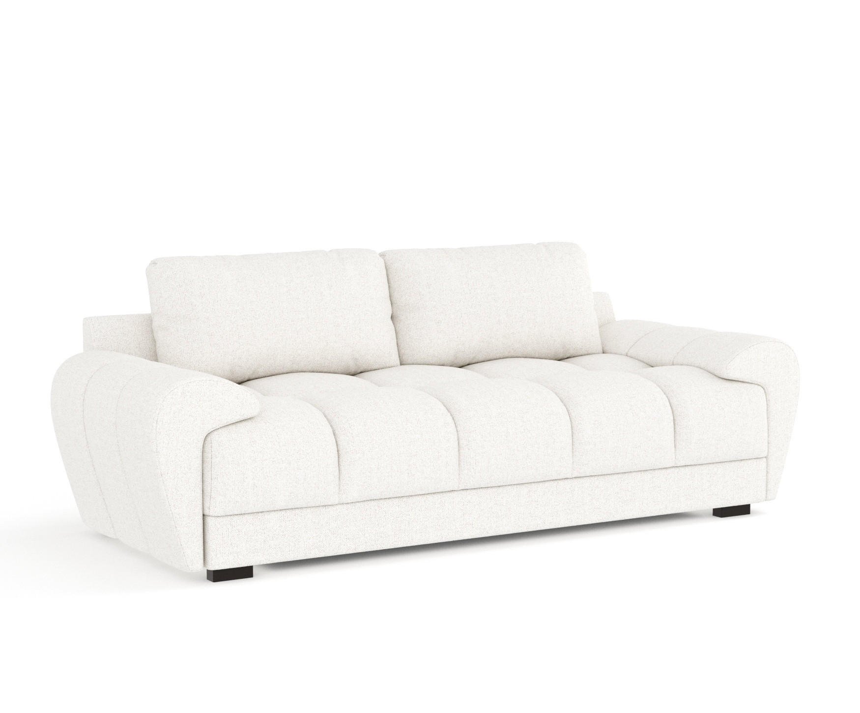 3-SITZER SOFA Peebles Creme Webstoff - Creme/Schwarz, Holz/Holzwerkstoff (244/90/101cm) - Maison de Reve