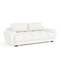 3-SITZER SOFA Peebles Creme Webstoff - Creme/Schwarz, Holz/Holzwerkstoff (244/90/101cm) - Maison de Reve