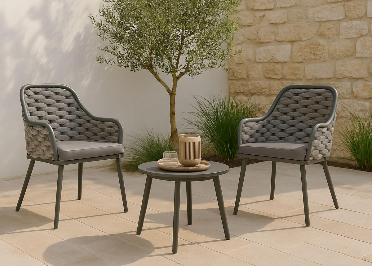 GARTENSTUHL Anthrazit, Grau - Anthrazit/Grau, Textil (59/84/63cm) - MCW