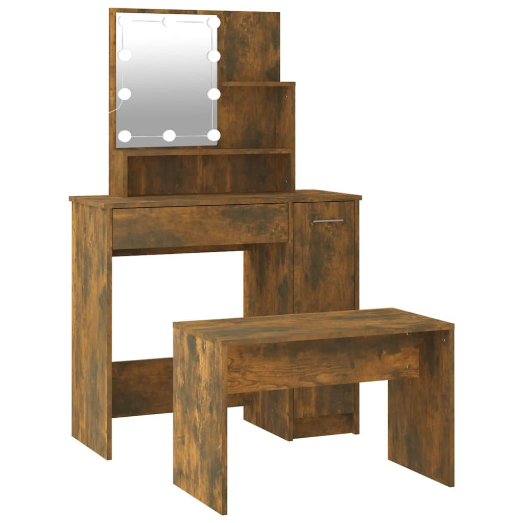 SCHMINKTISCH Donohue 86.5/35/136 cm - Taupe, Holzwerkstoff (86.5/136/35cm) - Nettlife